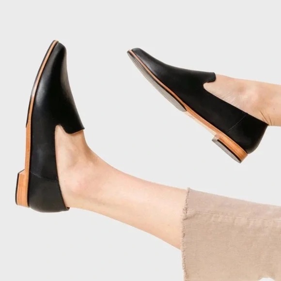 Patina Portland pointed toe leather loafer flat in black - 8 - Picture 1 of 12